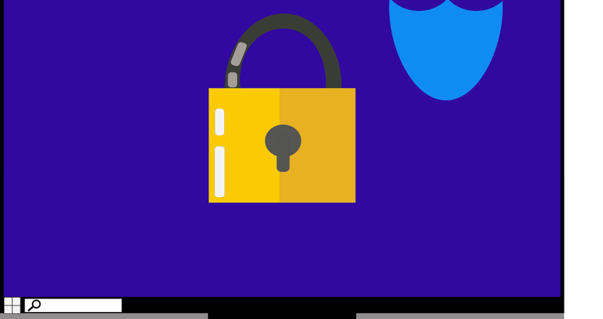 Free secure computer protect computer vector